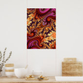 Decoratieve fractale spieren poster (Keuken)