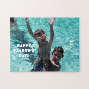 Decoratieve Gelukkige Vaderdag Familie Foto Legpuzzel