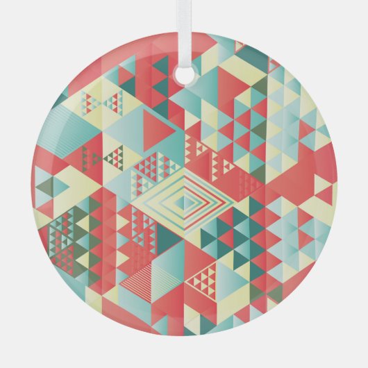 Decoratieve geometrische, abstracte,  elementen. glas ornament (Voorkant)