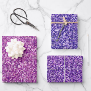 Decoratieve geschenkverpakking met lijntekeningen inpakpapier vel