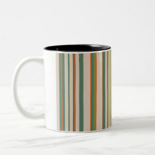 Decoratieve gestreepte tweekleurige koffiemok