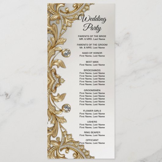 Decoratieve gouden bruiloft programma (Achterkant)