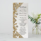 Decoratieve gouden bruiloft programma (Staand voorkant)
