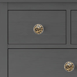 Decoratieve gouden filigraan op satijn zwart keramische knop