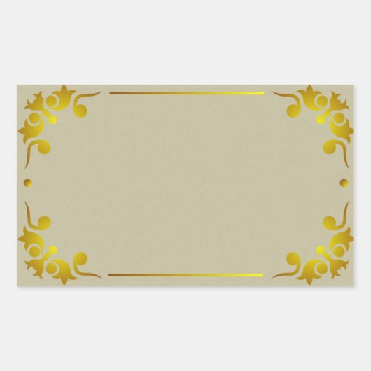  decoratieve gouden rand label Sticker (Voorkant)