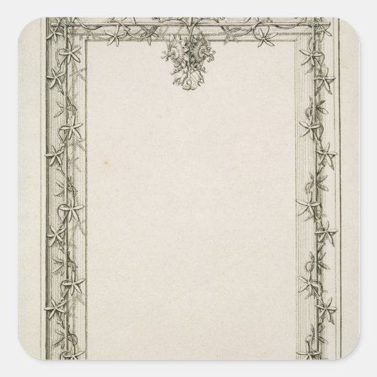 Decoratieve grens, 1809 vierkante sticker (Voorkant)