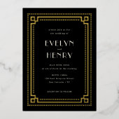 Decoratieve grens bruiloft uitnodiging (Voorkant)