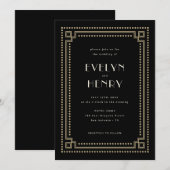 Decoratieve grens bruiloft uitnodiging (Voorkant / Achterkant)