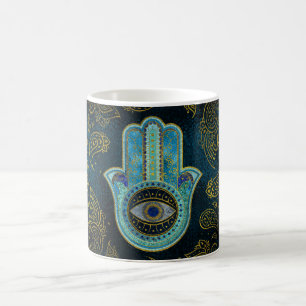 Decoratieve Hamsa Handje met paisley achtergrond Koffiemok