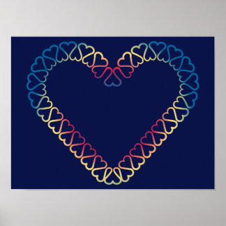 Decoratieve harten poster