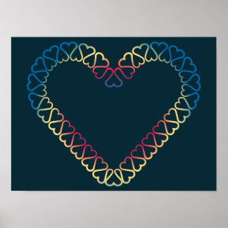 Decoratieve harten poster