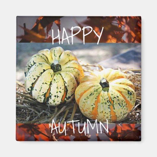 Decoratieve Herfst Happy Autumn koelkast Magnet Magneet (Voorkant)