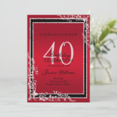 Decoratieve hoeken Ruby en Black Birthday Save The Date (Staand voorkant)