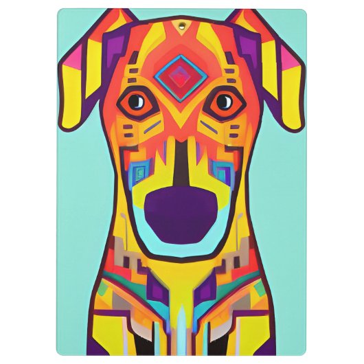 Decoratieve hond illustratie klembord (Achterkant)