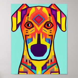 Decoratieve hond illustratie poster