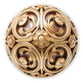 Decoratieve houten bloemen scrollwork orb keramische knop (Voorkant)