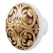 Decoratieve houten bloemen scrollwork orb keramische knop (Rechts)
