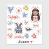 Decoratieve Illustraties Stickers Set (Vel)