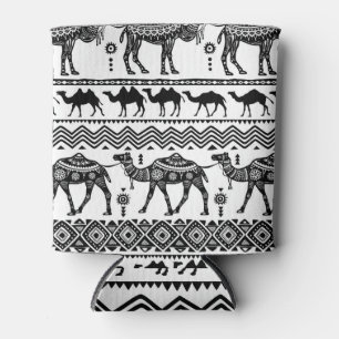 Decoratieve kamelen naadloos patroonontwerp blikjeskoeler