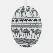 Decoratieve kamelen naadloos patroonontwerp glas ornament (Voorkant links)