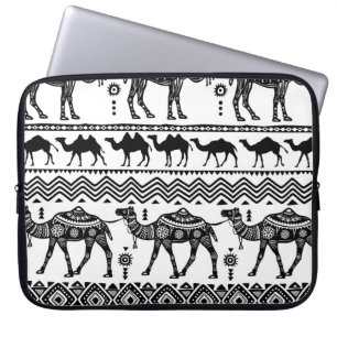 Decoratieve kamelen naadloos patroonontwerp laptop sleeve