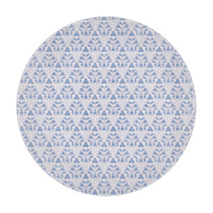 Decoratieve kanten driehoeken blauw wit snijplank