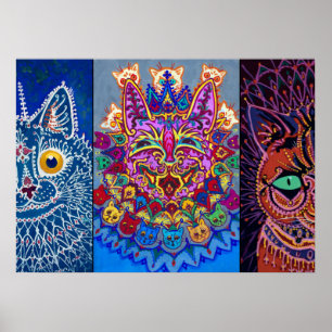 Decoratieve katten van Louis Wain Poster