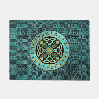 Decoratieve Keltische Kruis - en loopt alfabet uit Deurmat