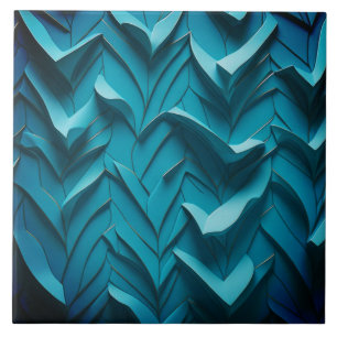Decoratieve keramische Tegel " Turquoise Waves X" Tegeltje