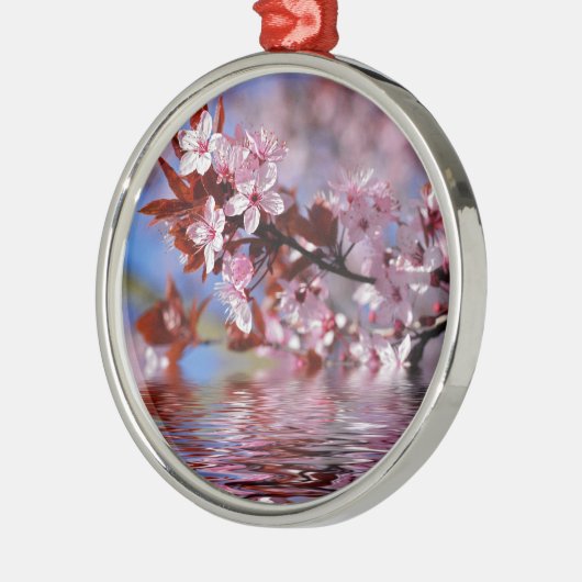 Decoratieve kersenboombloesems metalen ornament (Links)