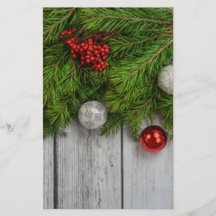 Decoratieve kerstachtergrond briefpapier