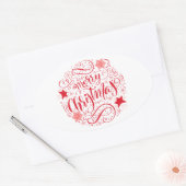 Decoratieve kerstavond ovale sticker (Envelop)