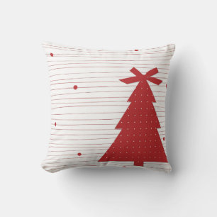 Decoratieve kerstboom rode streep kussen