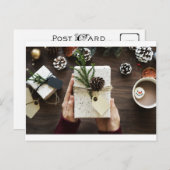 Decoratieve kerstdoos feestdagenkaart (Voorkant / Achterkant)