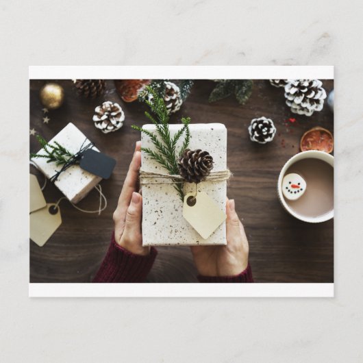 Decoratieve kerstdoos feestdagenkaart (Voorkant)