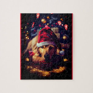 Decoratieve kersthond legpuzzel