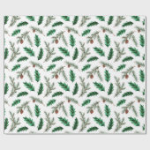 Decoratieve Kerstmis dennennaald Cadeaupapier (Vlak)