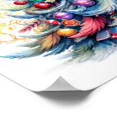 Decoratieve kerstschets boom poster (Hoek)