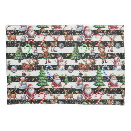 Decoratieve kerststrepen Patroonontwerp Kussensloop