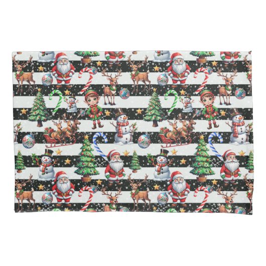 Decoratieve kerststrepen Patroonontwerp Kussensloop (Voorkant)