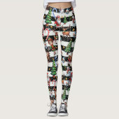 Decoratieve kerststrepen Patroonontwerp Leggings (Voorkant)
