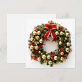 Decoratieve kerstvakantie krans wenskaart feestdagenkaart (Voorkant / Achterkant)