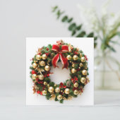 Decoratieve kerstvakantie krans wenskaart feestdagenkaart (Staand voorkant)