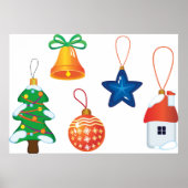 Decoratieve kerstversieringen poster (Voorkant)