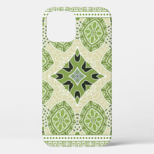 Decoratieve kleurrijke versiering op witte achterg iPhone 12 hoesje