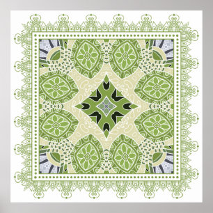 Decoratieve kleurrijke versiering op witte achterg poster