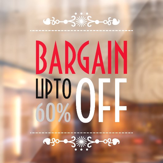 Decoratieve koopje korting raamsticker (Vel 2)