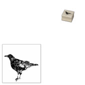 Decoratieve kraai 	rubberstempel (Gestempeld)