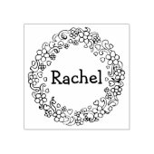 Decoratieve krans typografische naam tekststempel 	rubberstempel (Afrduk)