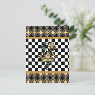 decoratieve kroon en Roos Briefkaart